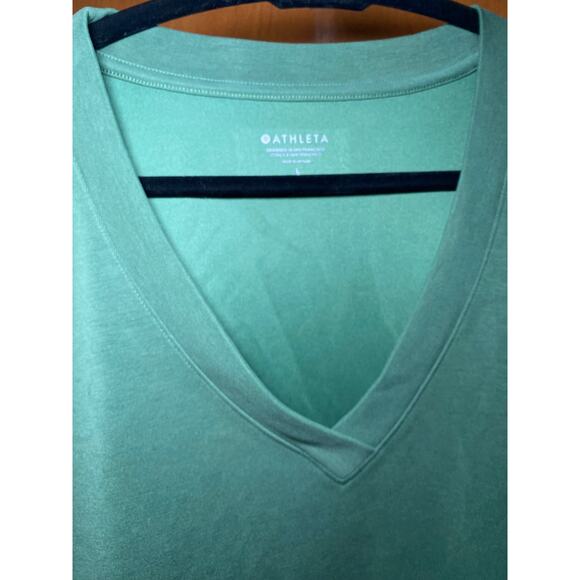 Athleta Green V-Neck Long Sleeve Sweater - Buttery Soft - Picture 4 of 13